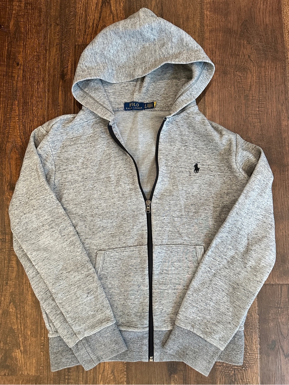 Polo Ralph Lauren Women’s S/P Small Gray Full Zip Hoodie Pony Logo Sweatshirt